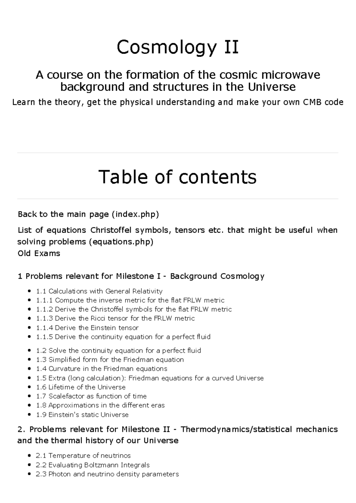 Cosmology II (AST3220) Final Exam Study Guide on CMB and Universe ...