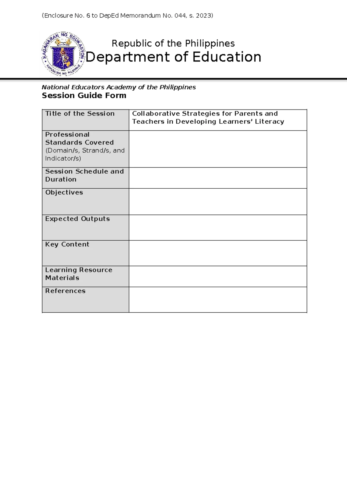 DEPED PROJECT TEMPLATE FOR INNOVATION IN SCHOOLS - Studocu