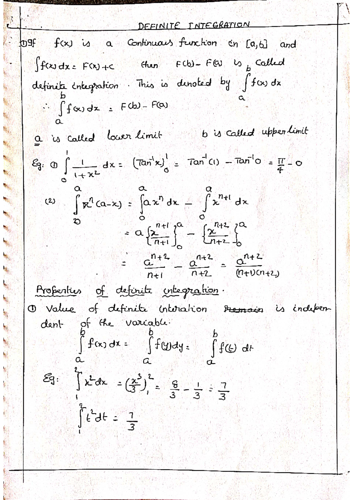 Definite Integration AND Areas Academy BOOK Solutions - DEFINITE ...