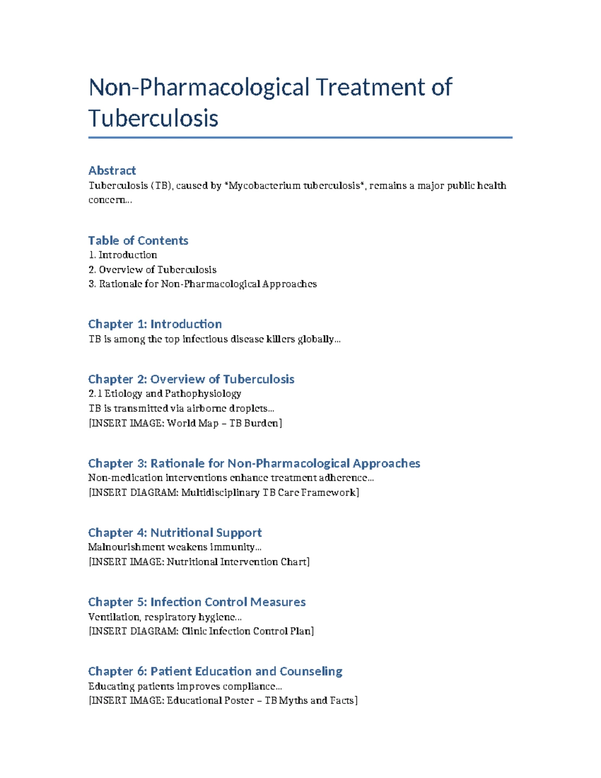 Non-Pharmacological TB Treatment Strategies: An In-Depth Overview - Studocu