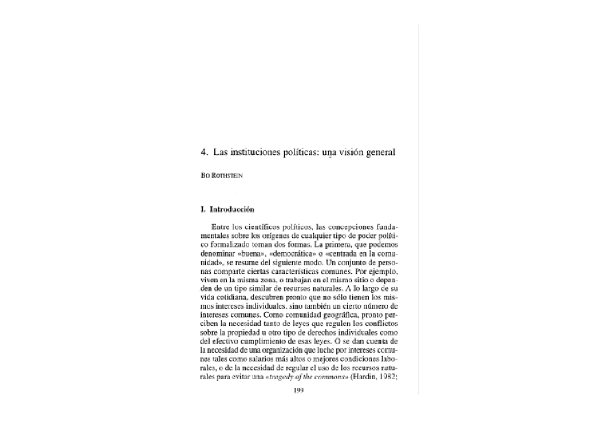 Rothstein: Las Instituciones Políticas - Una Visión General y Análisis ...