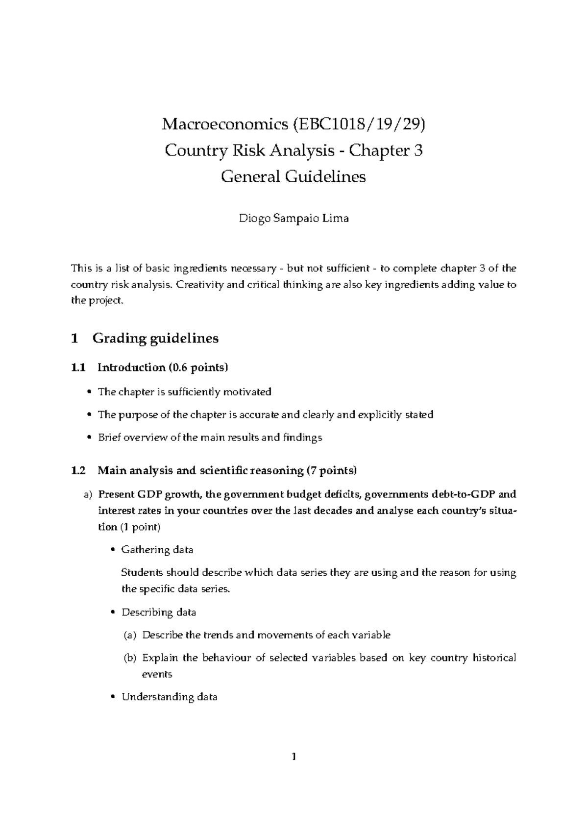 EBC1018/19/29 Country Risk Analysis - Chapter 3 Guidelines - Studeersnel