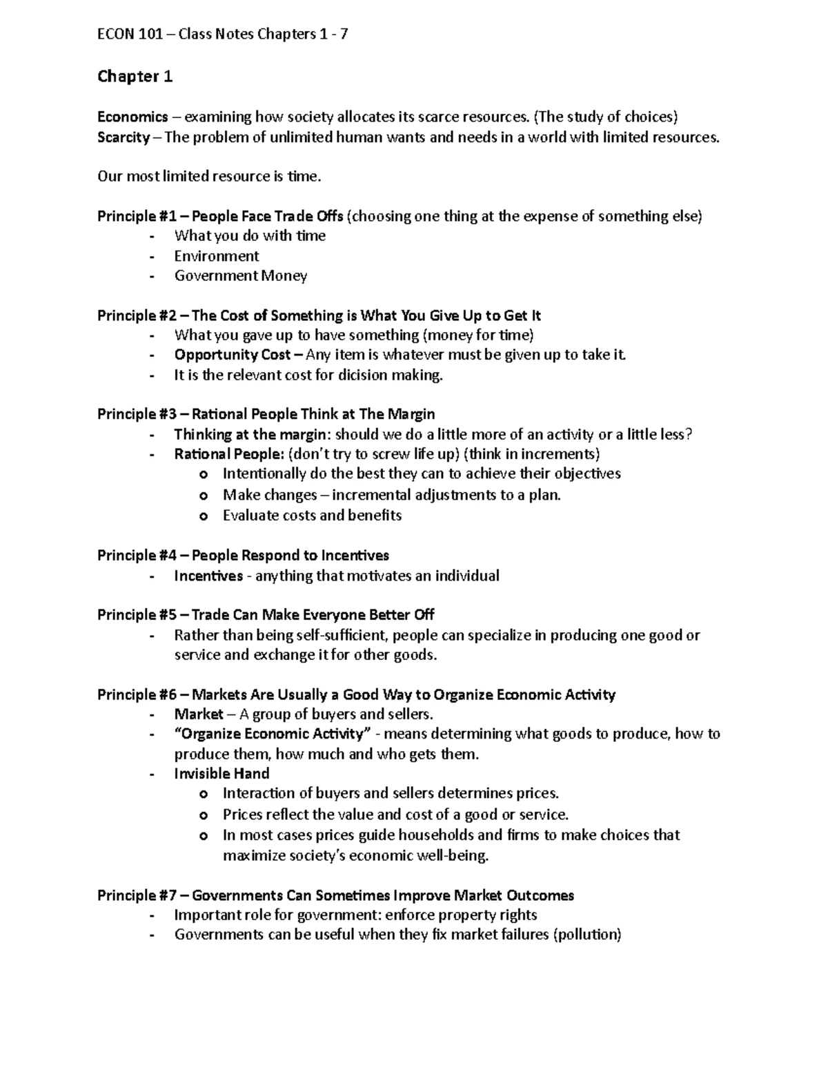ECON Notes 1 - Gordon Lee's class - INTRO TO ECONOMICS l CHI sana .ro ...