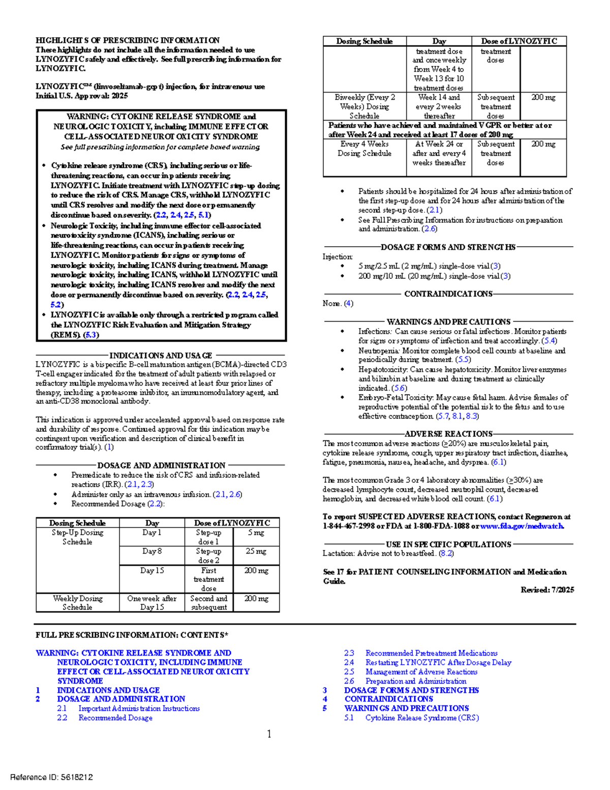 LYNOZYFIC (Pt 3 Drug 2) - Prescribing Information Highlights - Studocu