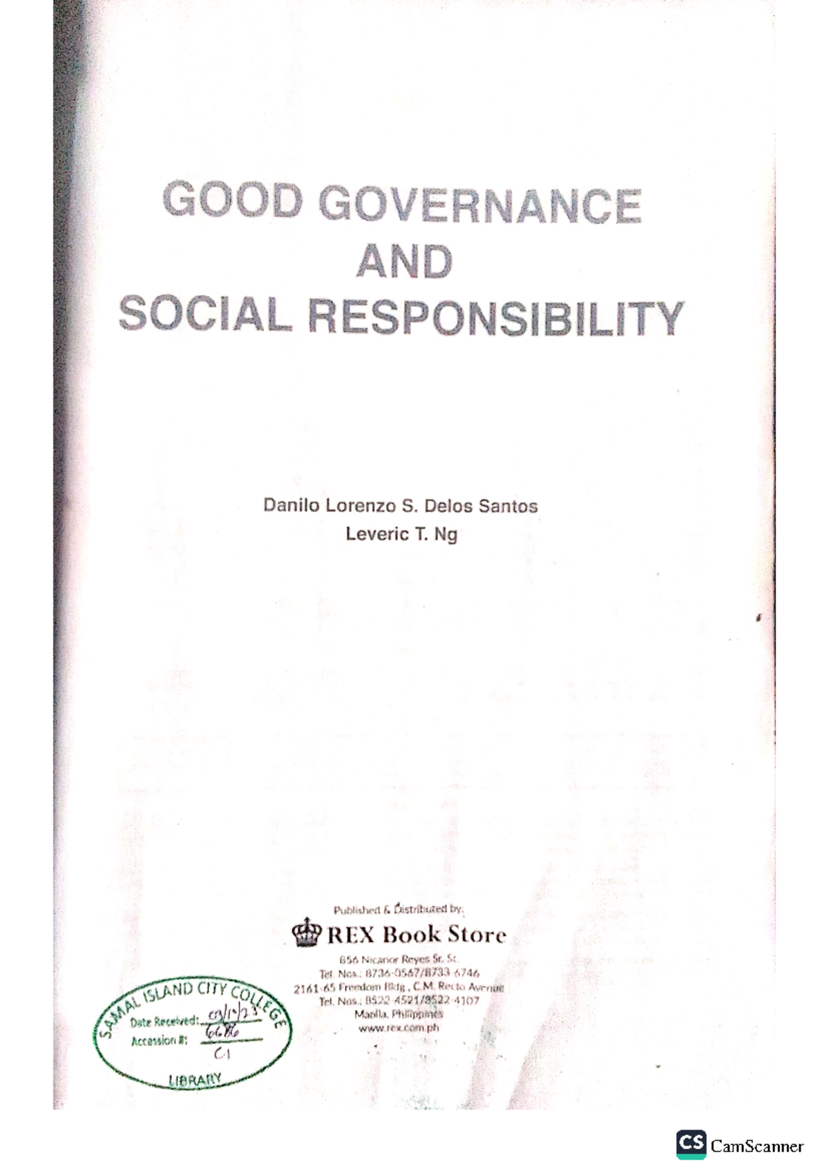 Good Governance and Social Responsibility: An Overview (CS) - Studocu