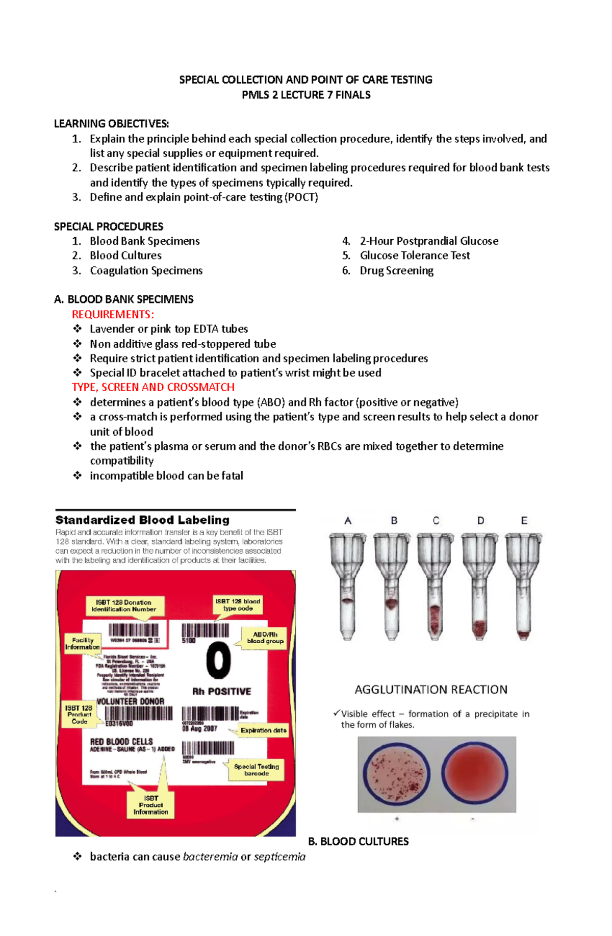 POCT - PMLS LEC - SPECIAL COLLECTION AND POINT OF CARE TESTING PMLS 2 ...