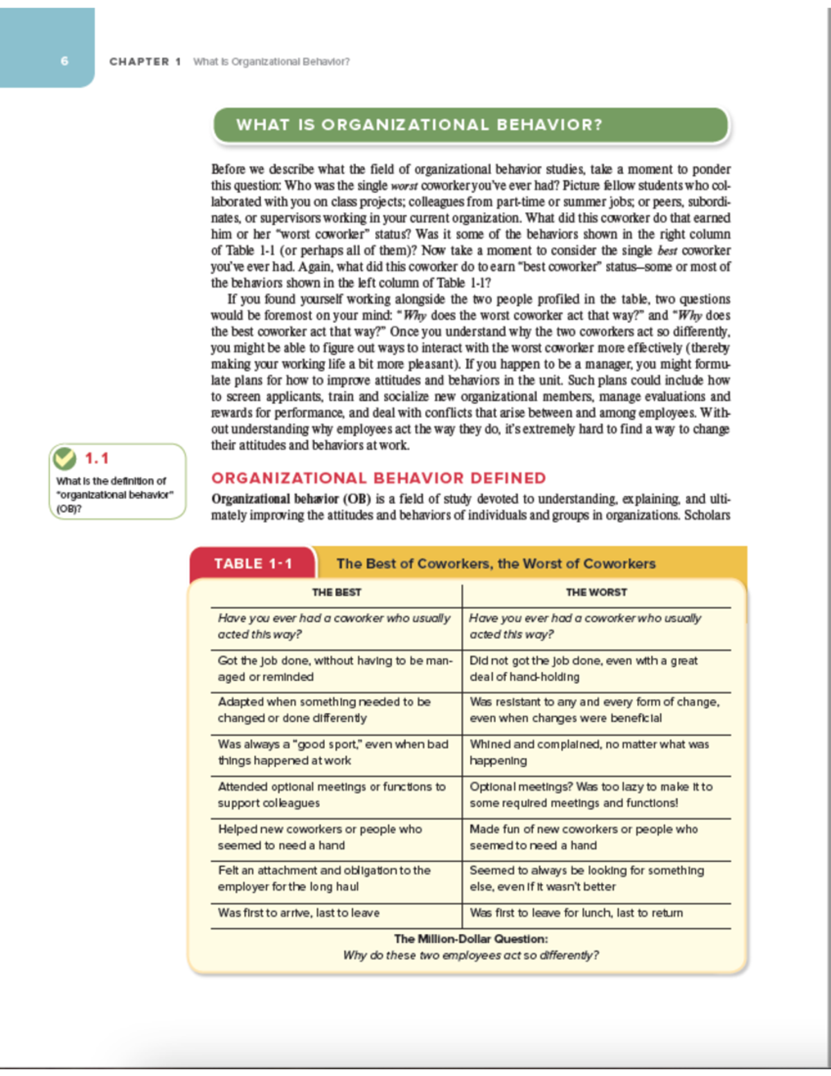 Chapter 1 Copy - 6 CHAPTER 1 What Is Organizational Behavior? WHAT IS ...