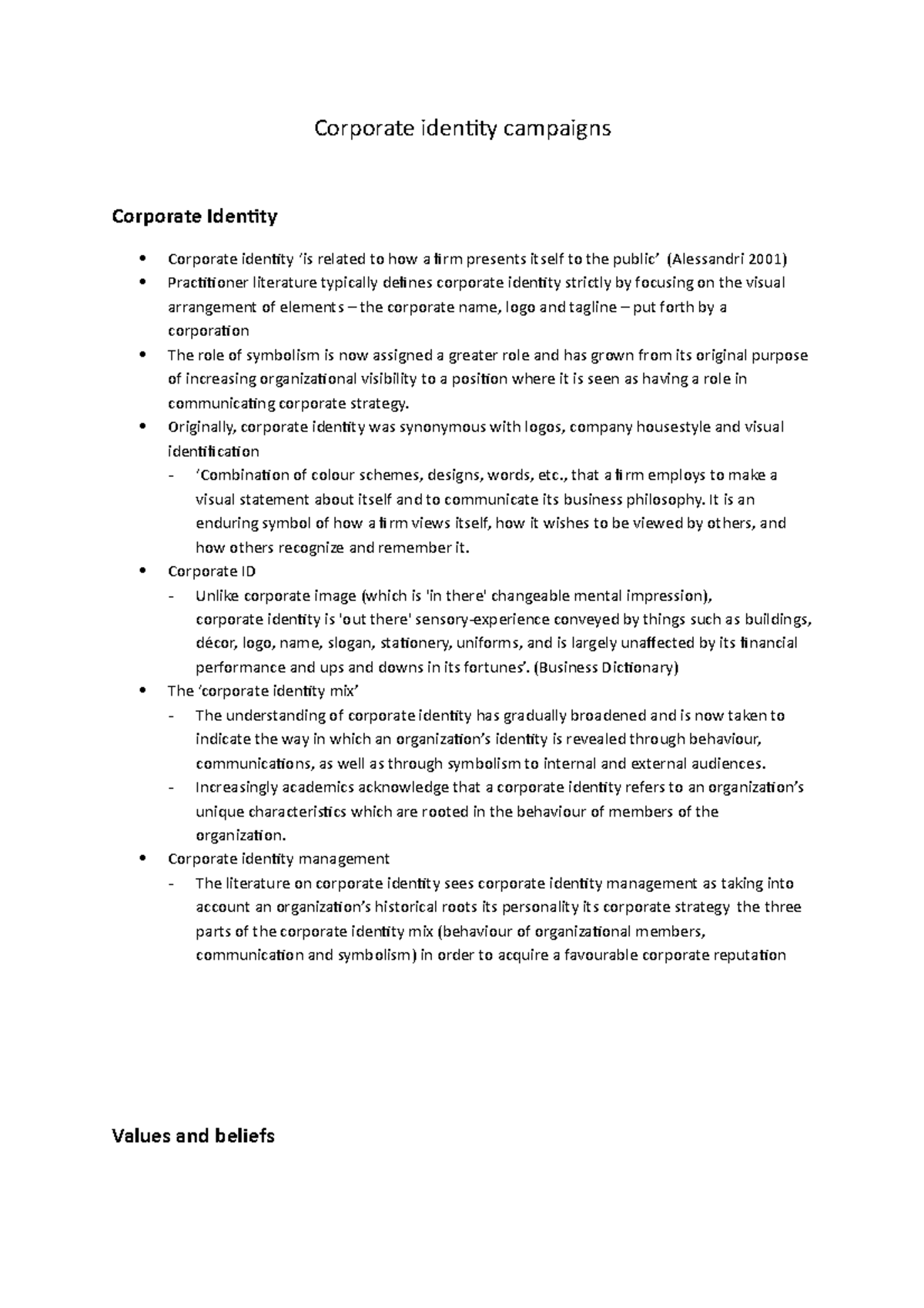 Lecture 5 - Corporate identity campaigns - Corporate identity campaigns ...