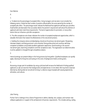 [Solved] Job Description Addition C In a written document propose ...