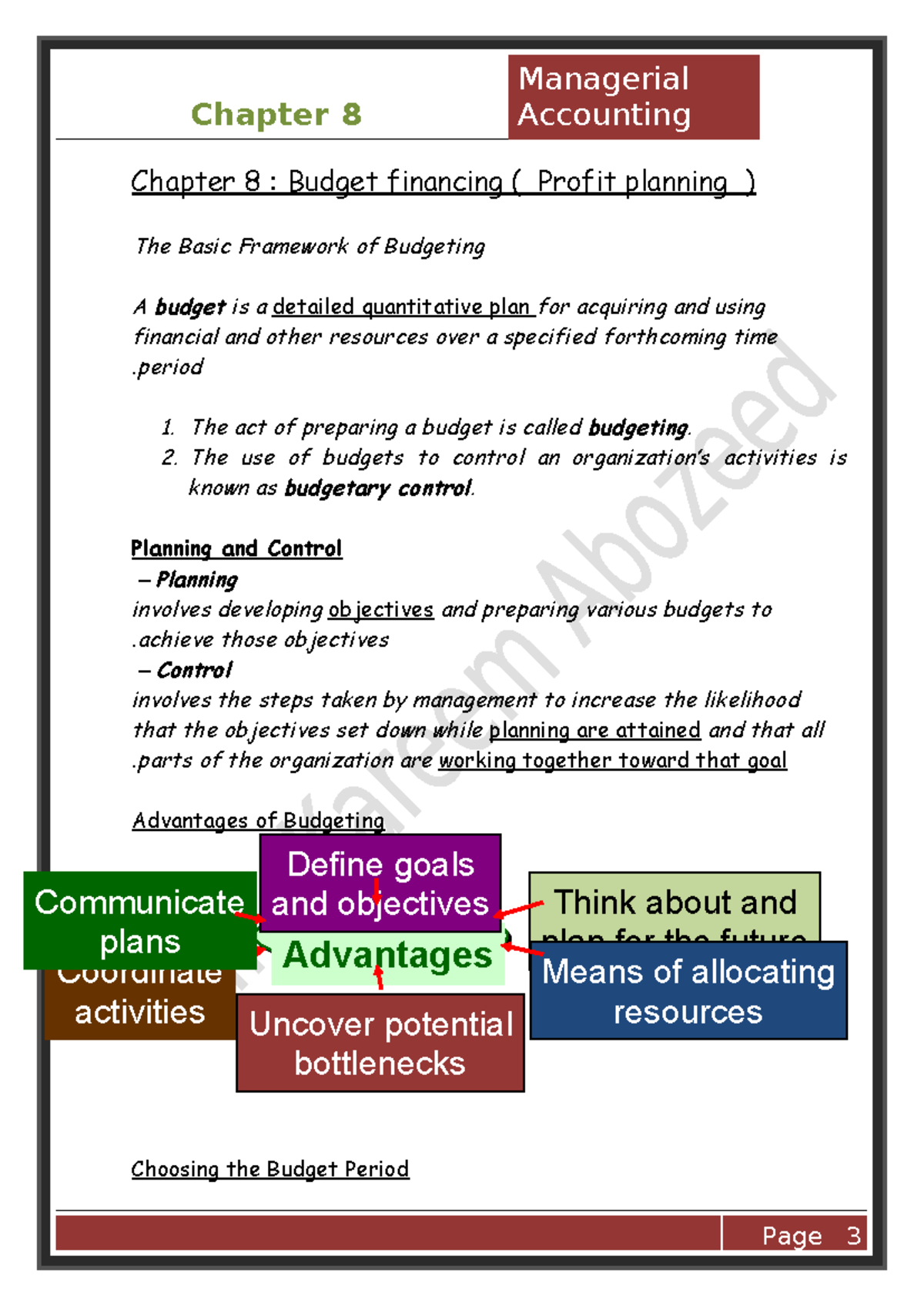 Chapter 8 Man - accounting - Chapter 8 Accounting Chapter 8 : Budget ...