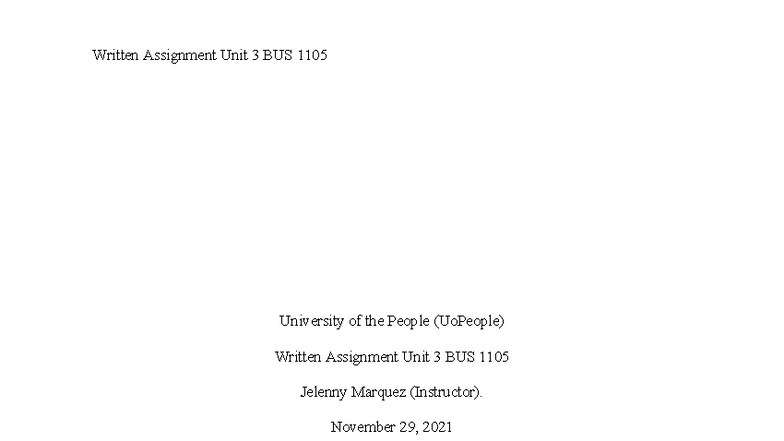 BUS 1105 Unit 3 Written Assignment: Strategies in Communication - Studocu