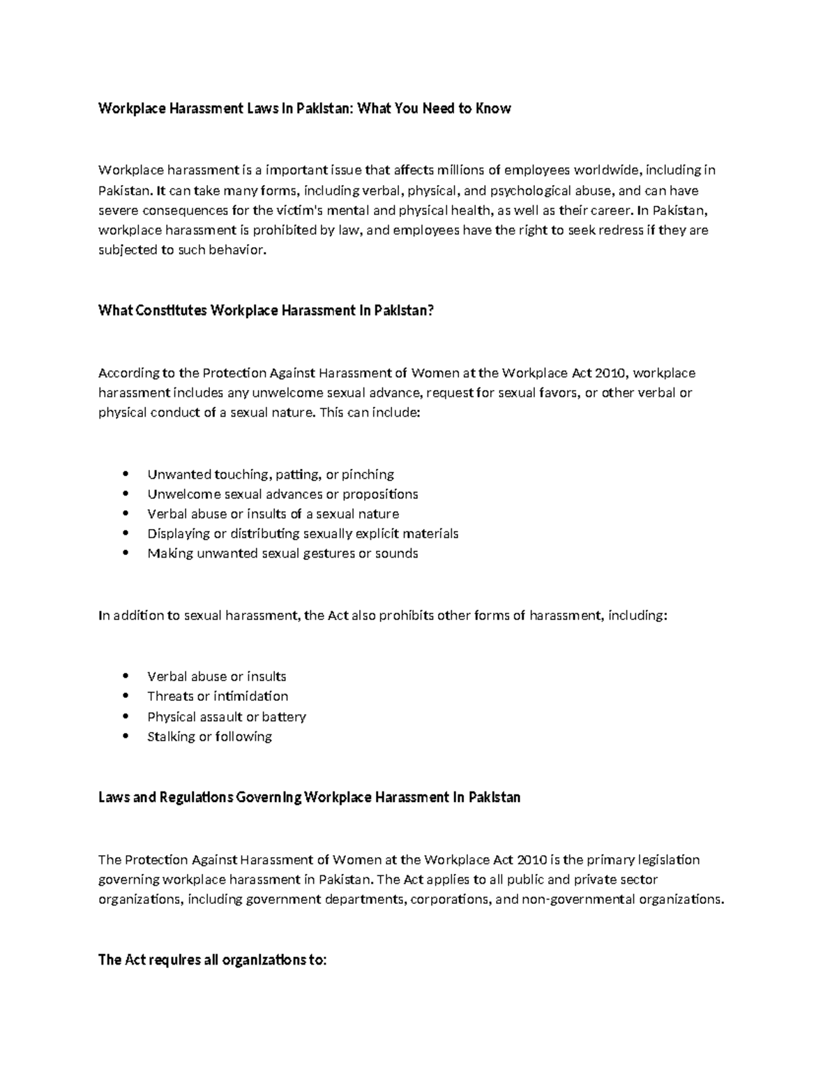 workplace-harassment-laws-in-pakistan-key-insights-and-guidance-studocu