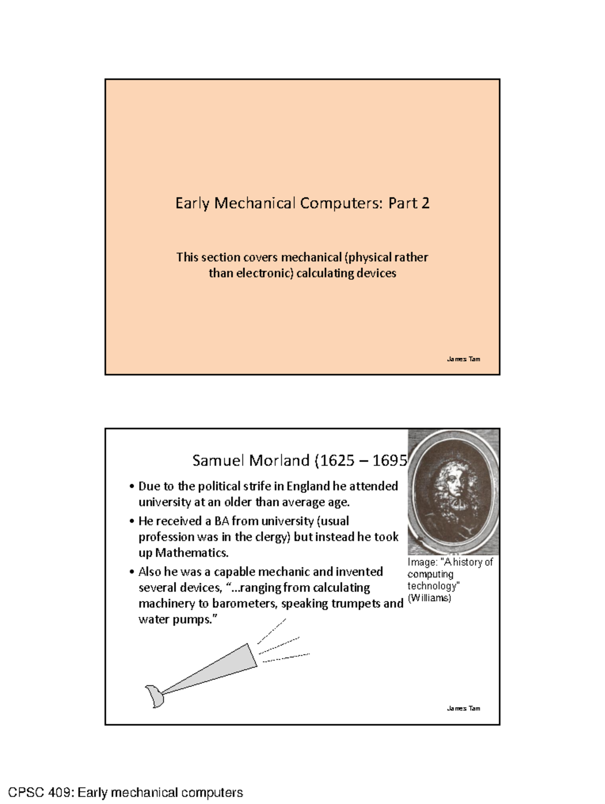 CPSC 409: Early Mechanical Computers - Part II Study Notes - Studocu