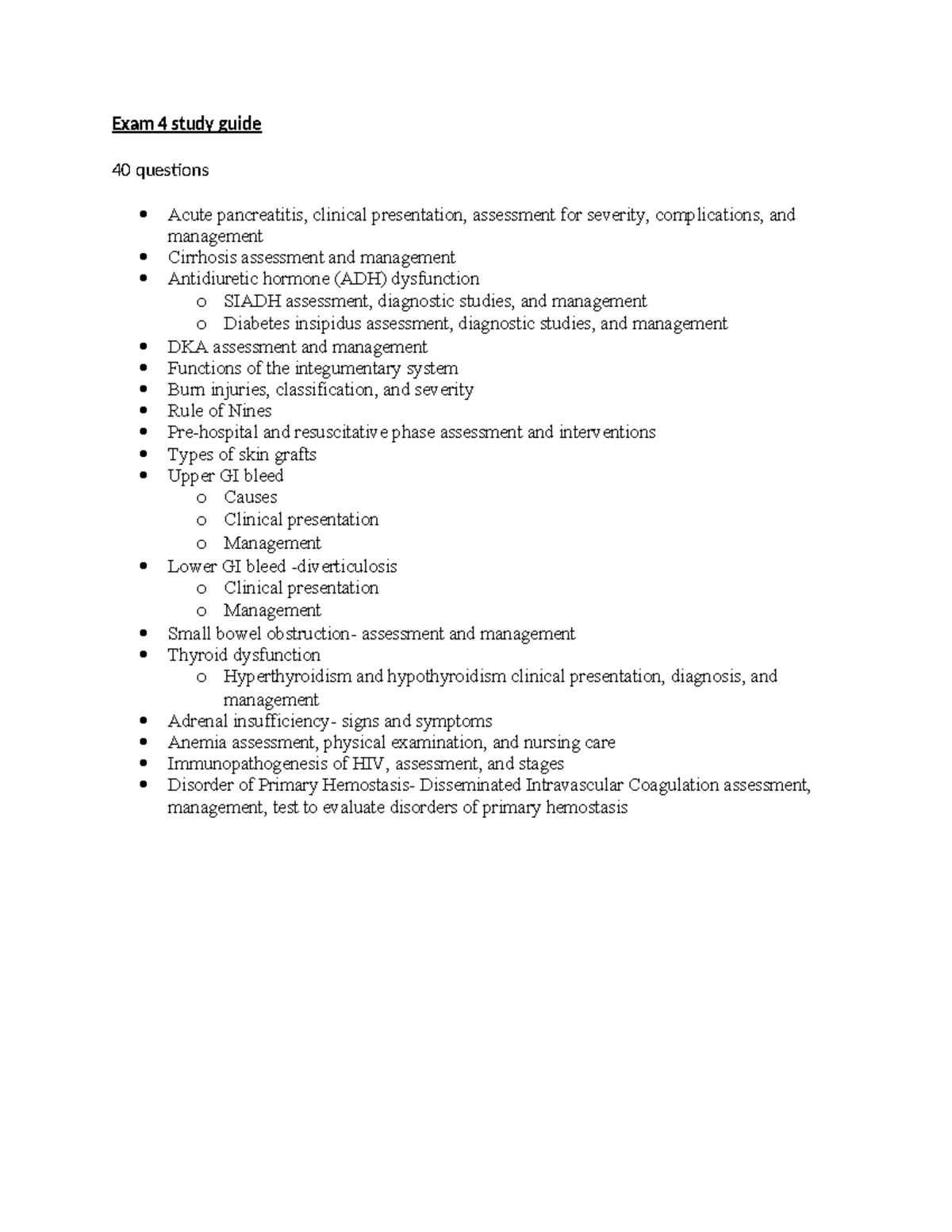 NUR 401 Exam 4 Study Guide: Key Concepts & Management Strategies - Studocu