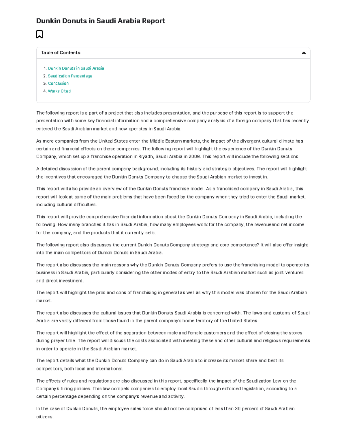 Dunkin Donuts in Saudi Arabia: Market Analysis & Saudization Impact ...
