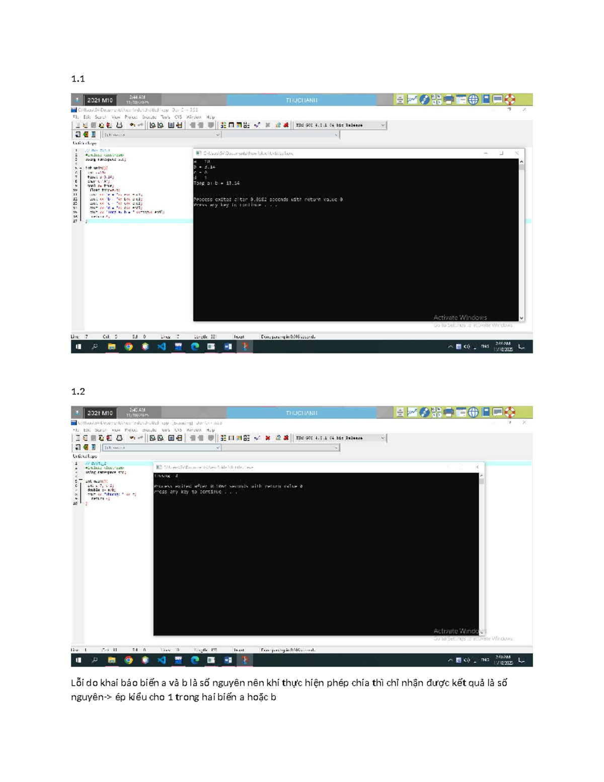 Bài TH 1: Sửa Lỗi Khai Báo Biến và Vòng Lặp Trong Code - Studocu