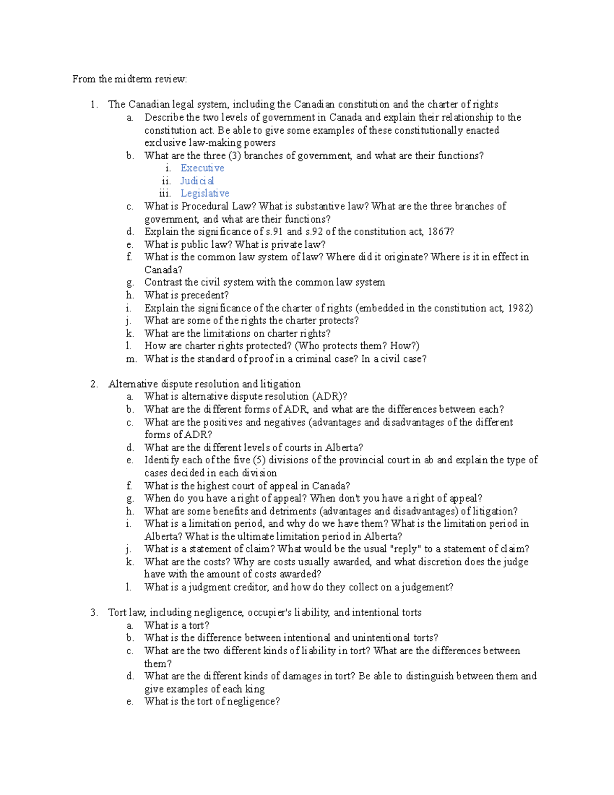 BLAW Final Exam Study Guide: Key Legal Concepts and Principles - Studocu