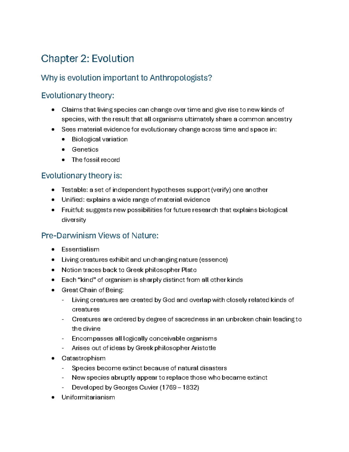 Anthro Test 2: Exploring Evolution & Human Variation Principles - Studocu