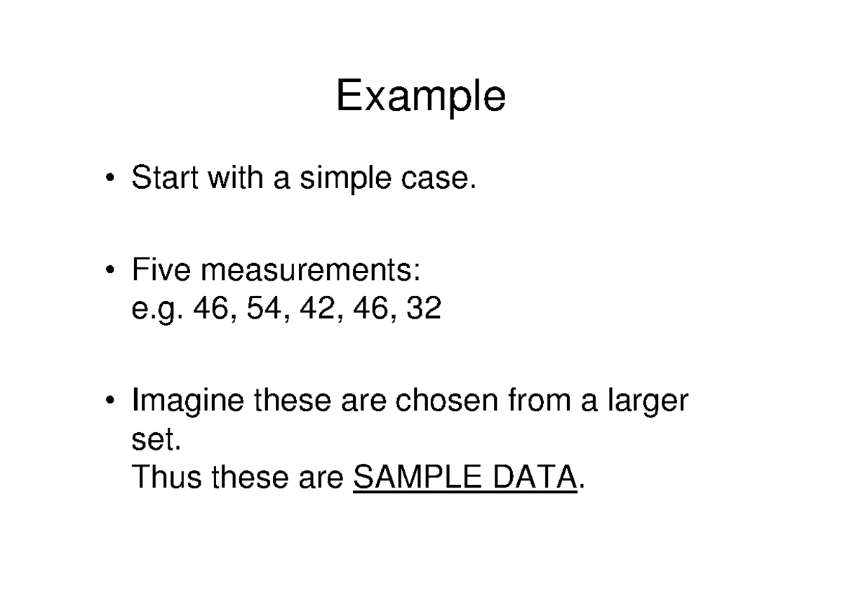 Lecture 3 Descriptive Statistics part3 - Example Start with a simple ...