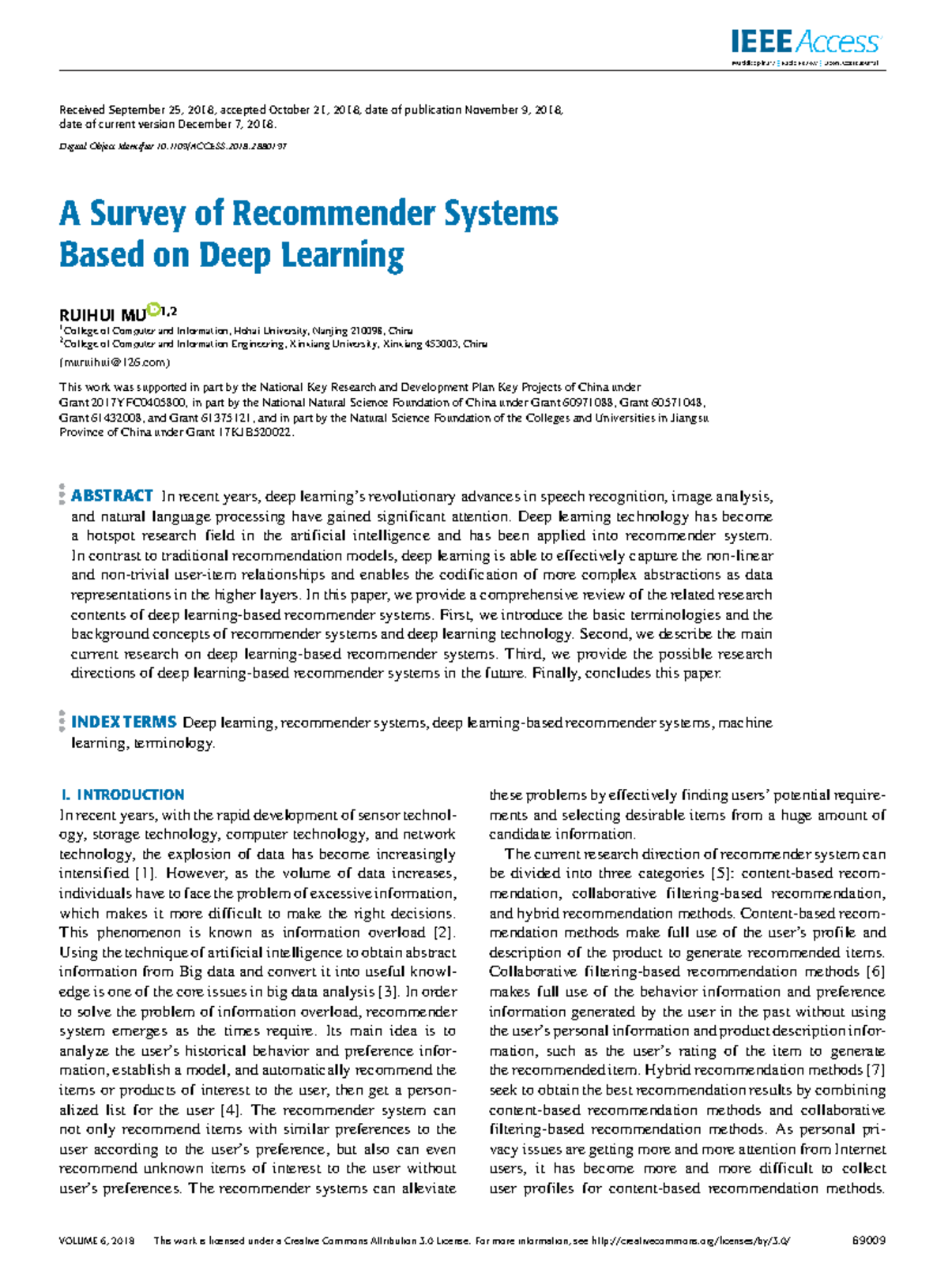 A Survey of Deep Learning-Based Recommender Systems (CS 101) - Studocu