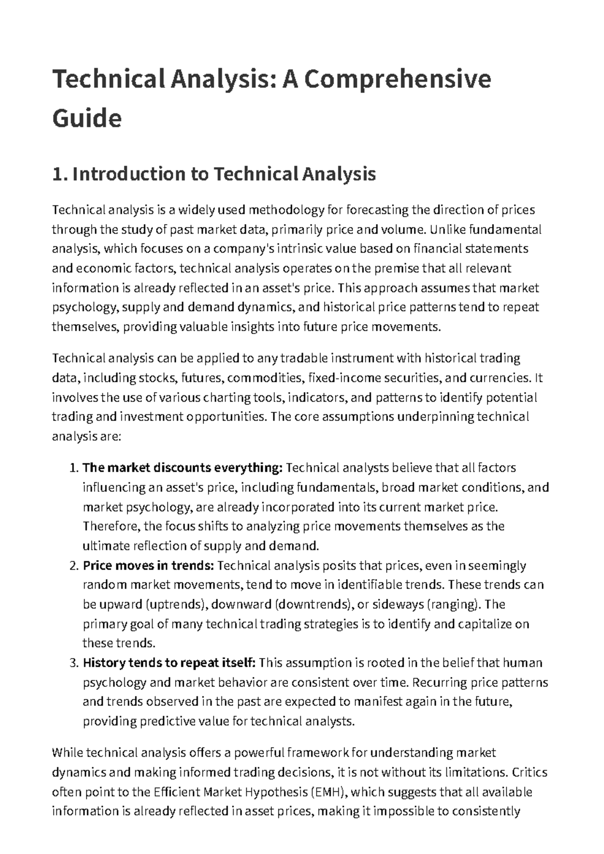 Technical Analysis (FIN 101): A Comprehensive Guide to Market Trends ...