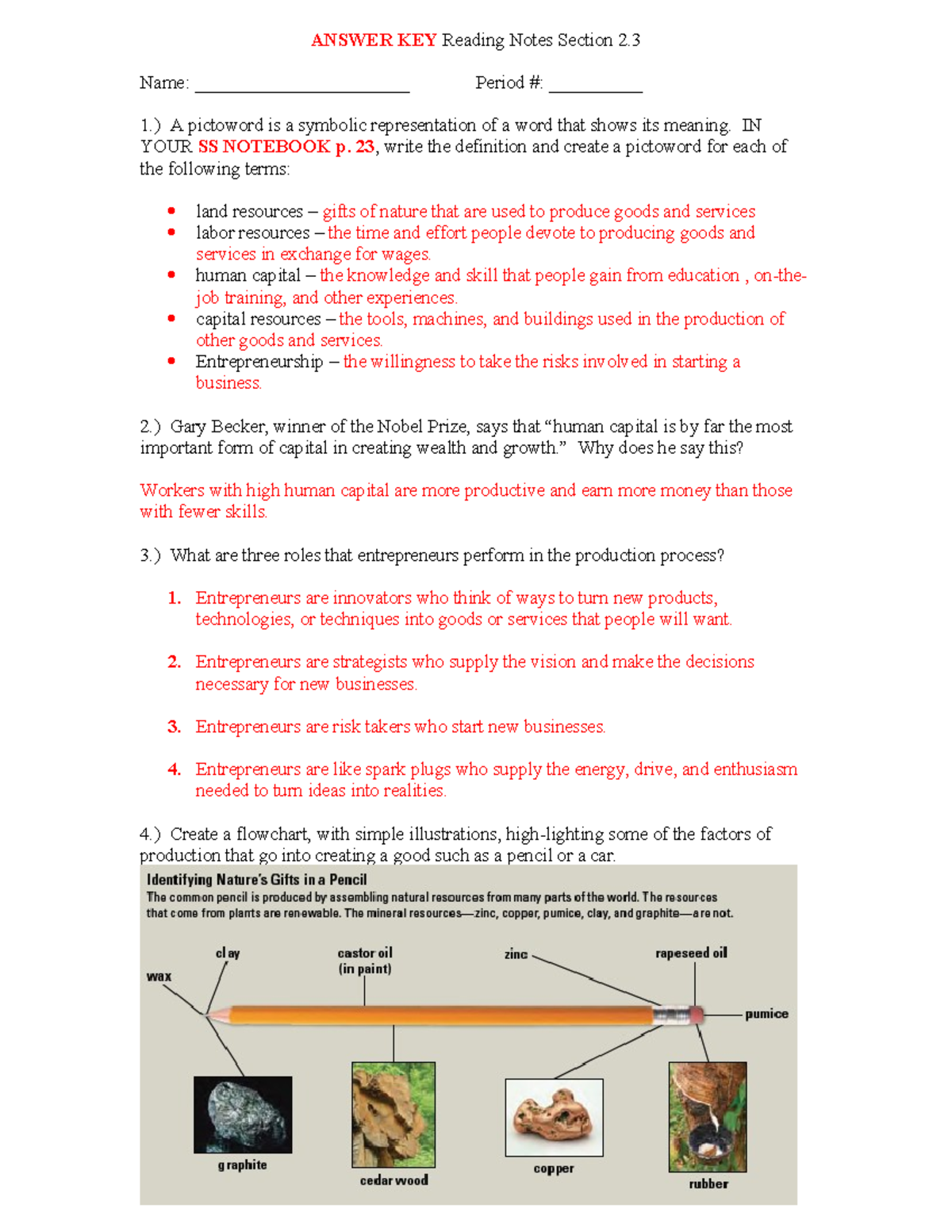 ANSWER KEY: Reading Notes for Section 2 - Pictowords & Concepts - Studocu