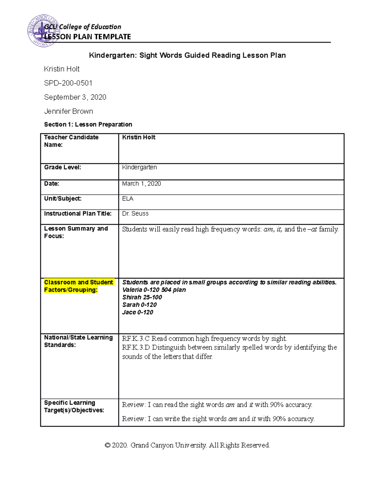 SPD-200-RS-Kindergarten-Sight-Words-Guided-Reading-Lesson-Plan (1 ...