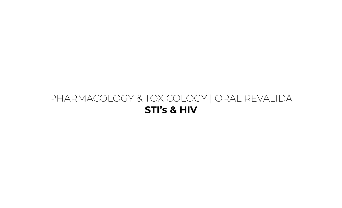 STI HIV Oral Revalida: Anti-Viral Drugs Overview and Key Points - Studocu