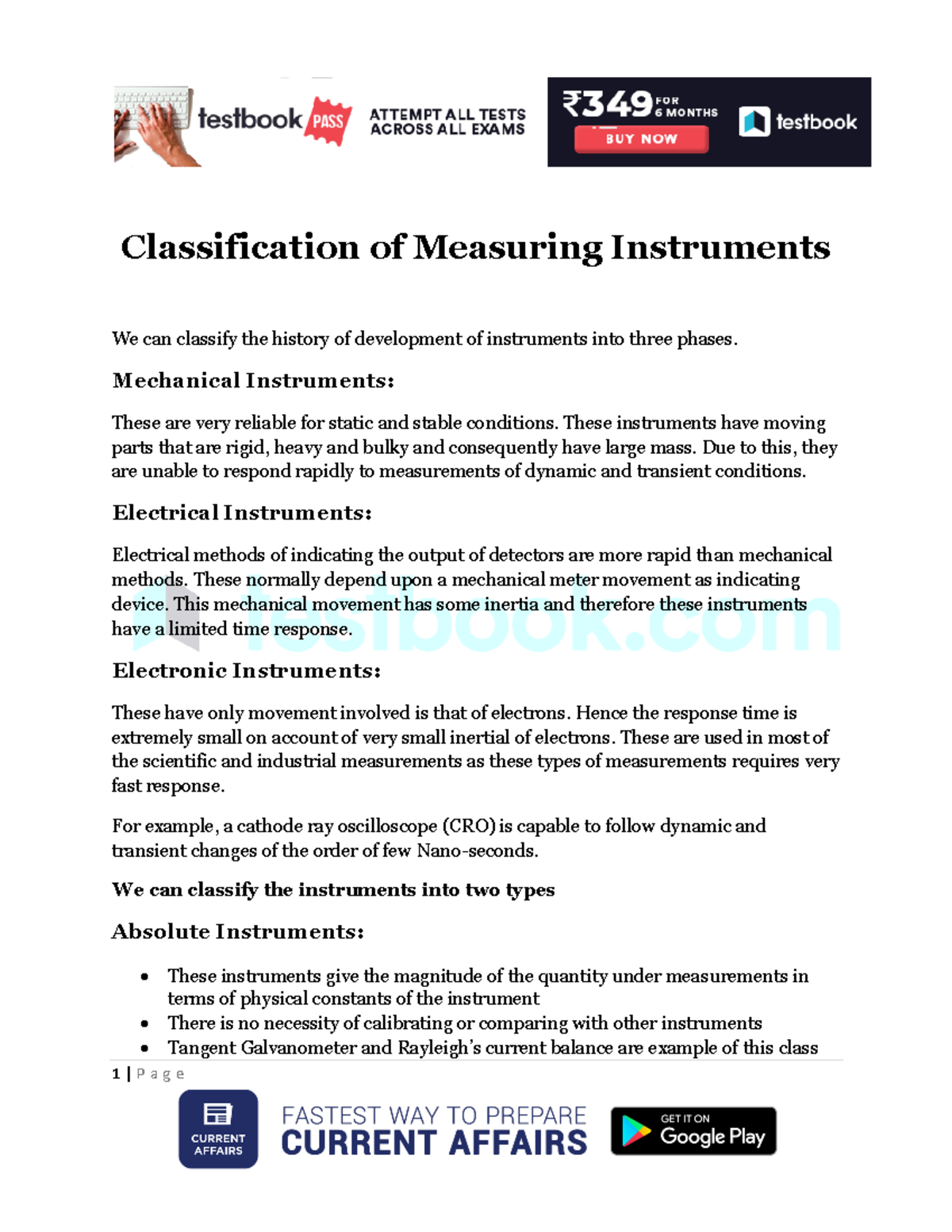 Classification of measuring instruments 545b20fa - 1 | P a g e ...