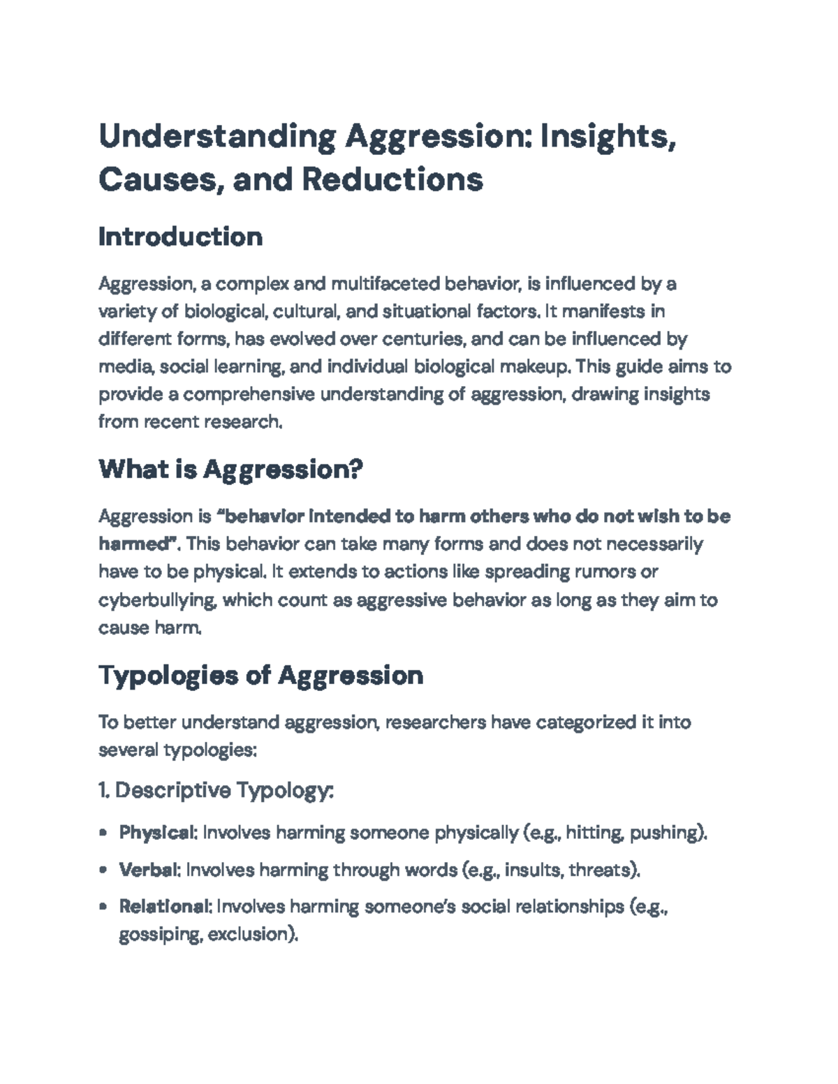 Understanding Aggression: Insights, Causes, and Reduction Strategies ...