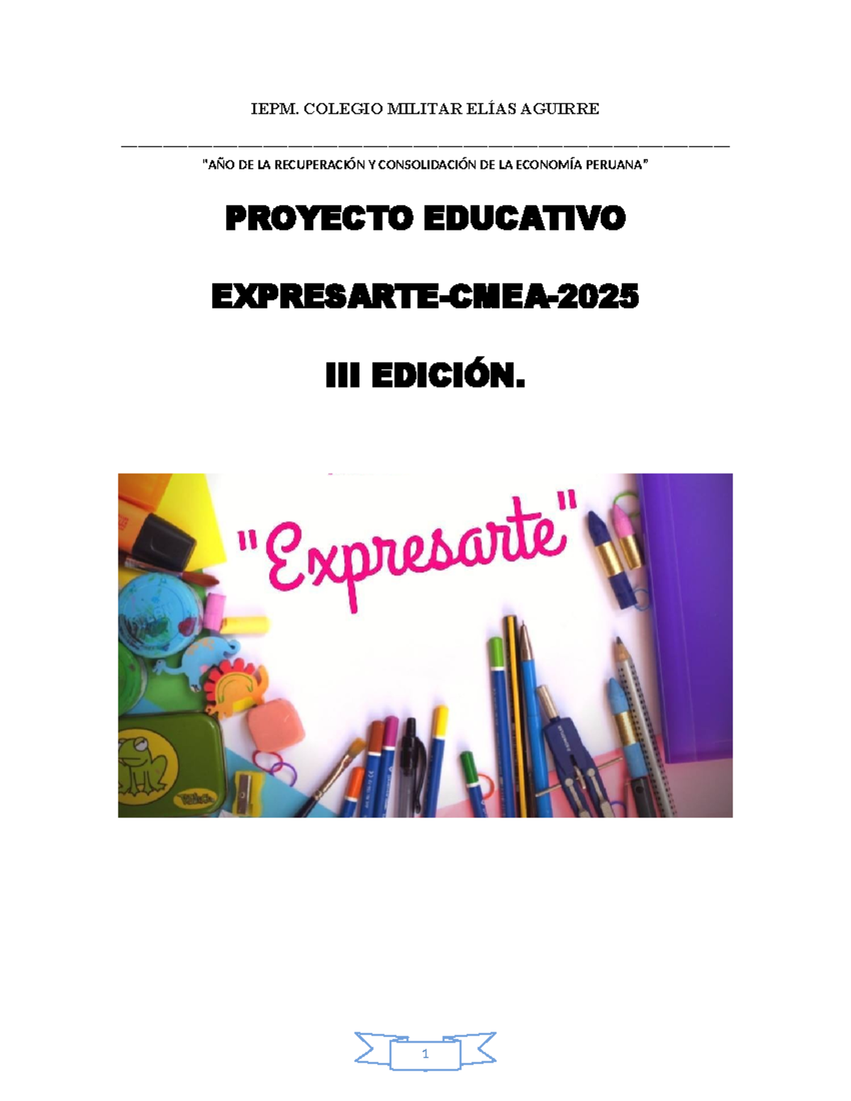 Proyecto Expresarte IEPM CMEA 2025: Arte y Conciencia Ambiental - Studocu
