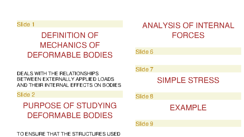 Mechanics of Deformable Bodies B5: Key Concepts and Examples - Studocu