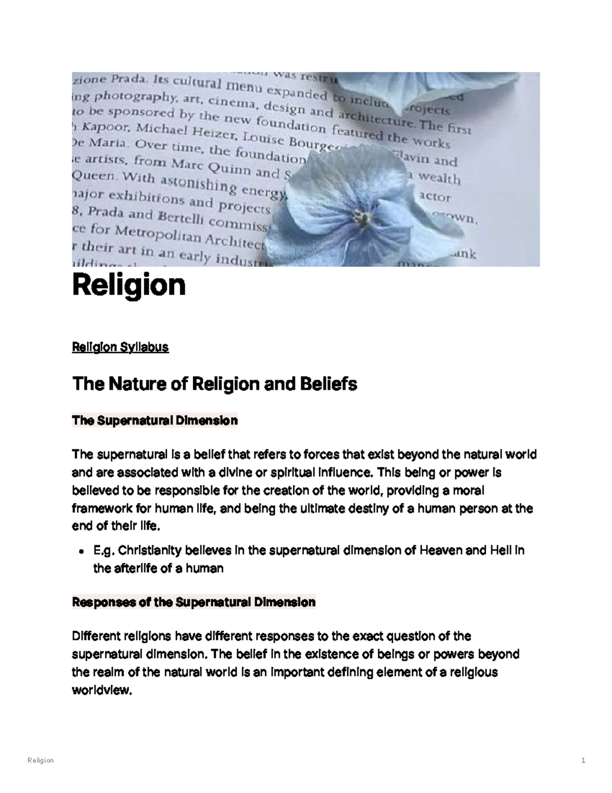 Religion 101: Nature of Religion & Aboriginal Beliefs Syllabus Notes ...