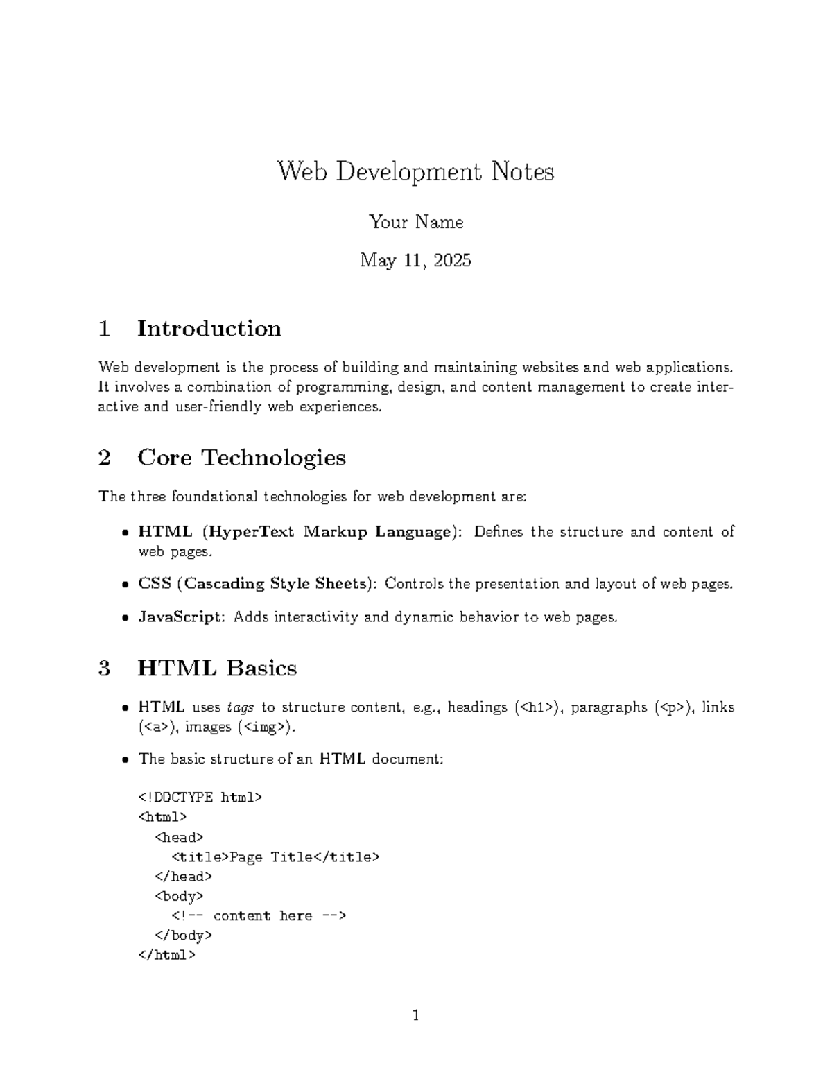 Web Development Notes (WD 101) - Core Technologies & Basics - Studocu