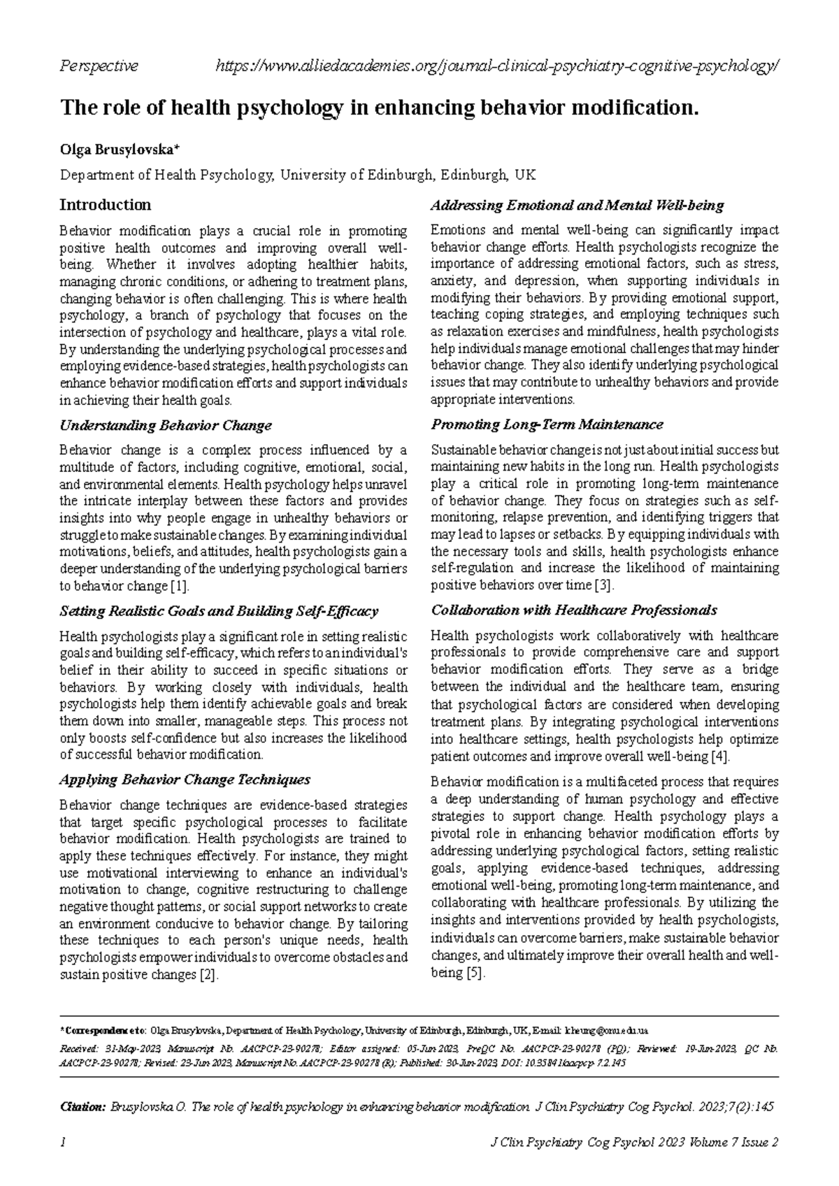 Health Psychology 101: Enhancing Behavior Modification Strategies - Studocu