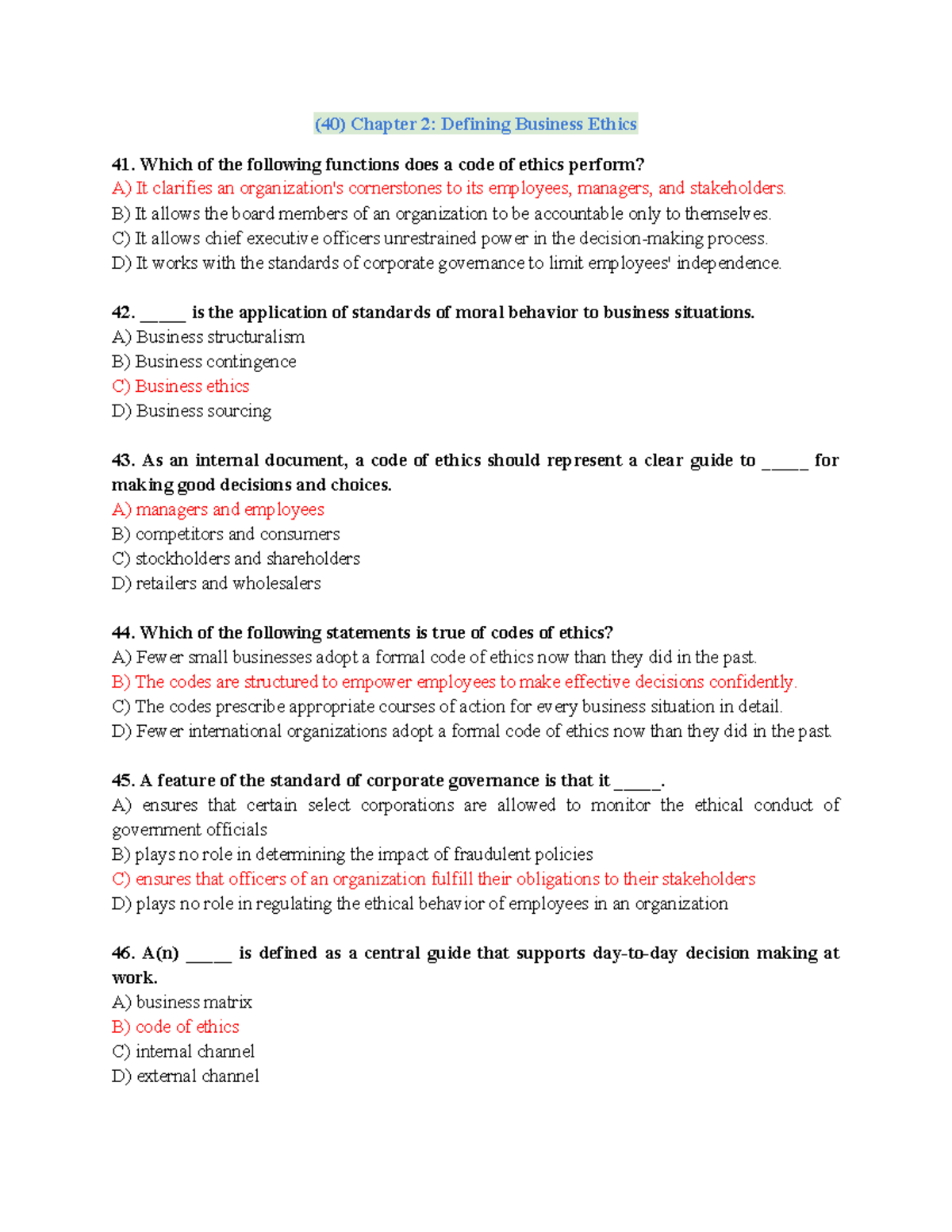 (40) Chapter 2: Defining Business Ethics - Organizational Behavior ...