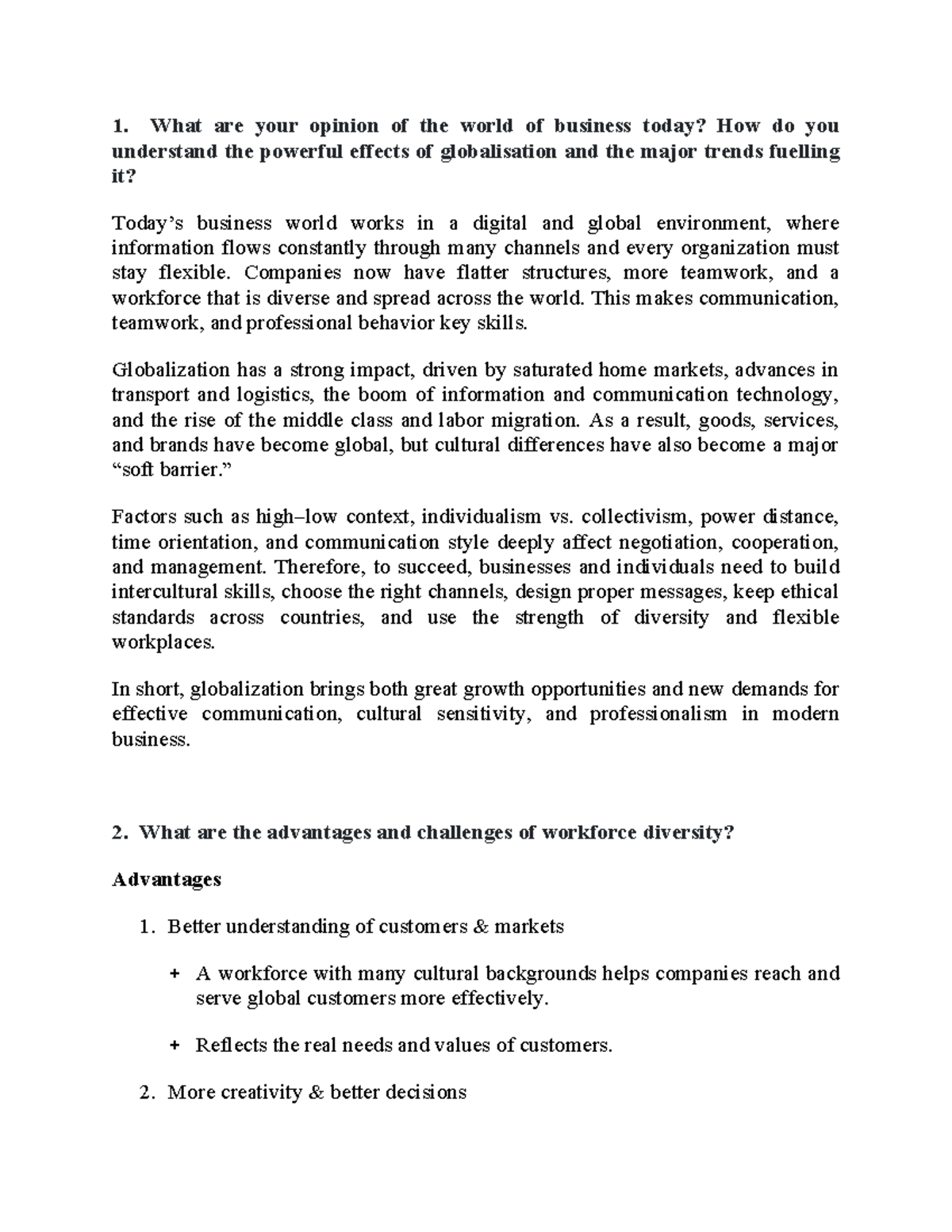 BC - Globalization and Workforce Diversity: Challenges & Opportunities ...