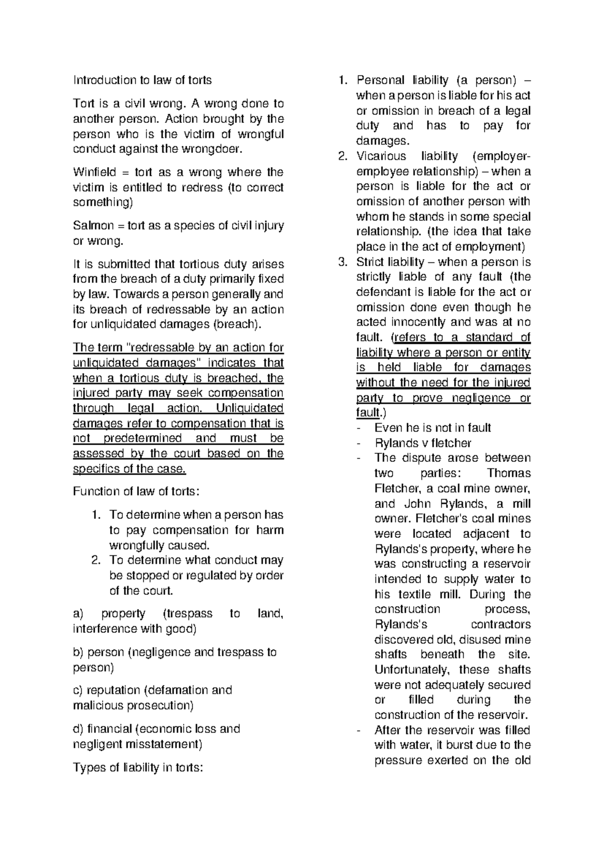 Introduction to Law of Torts (Negligence) - Key Concepts and Cases ...