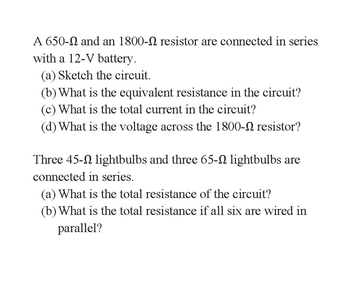 Series & Parallel Circuits - Board Work (PHYS 101) - Studocu