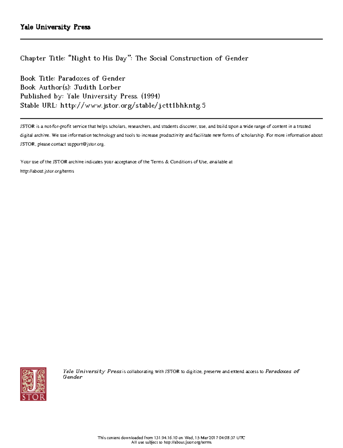 Gender Studies Analysis (GS 101): Social Construction of Gender in ...