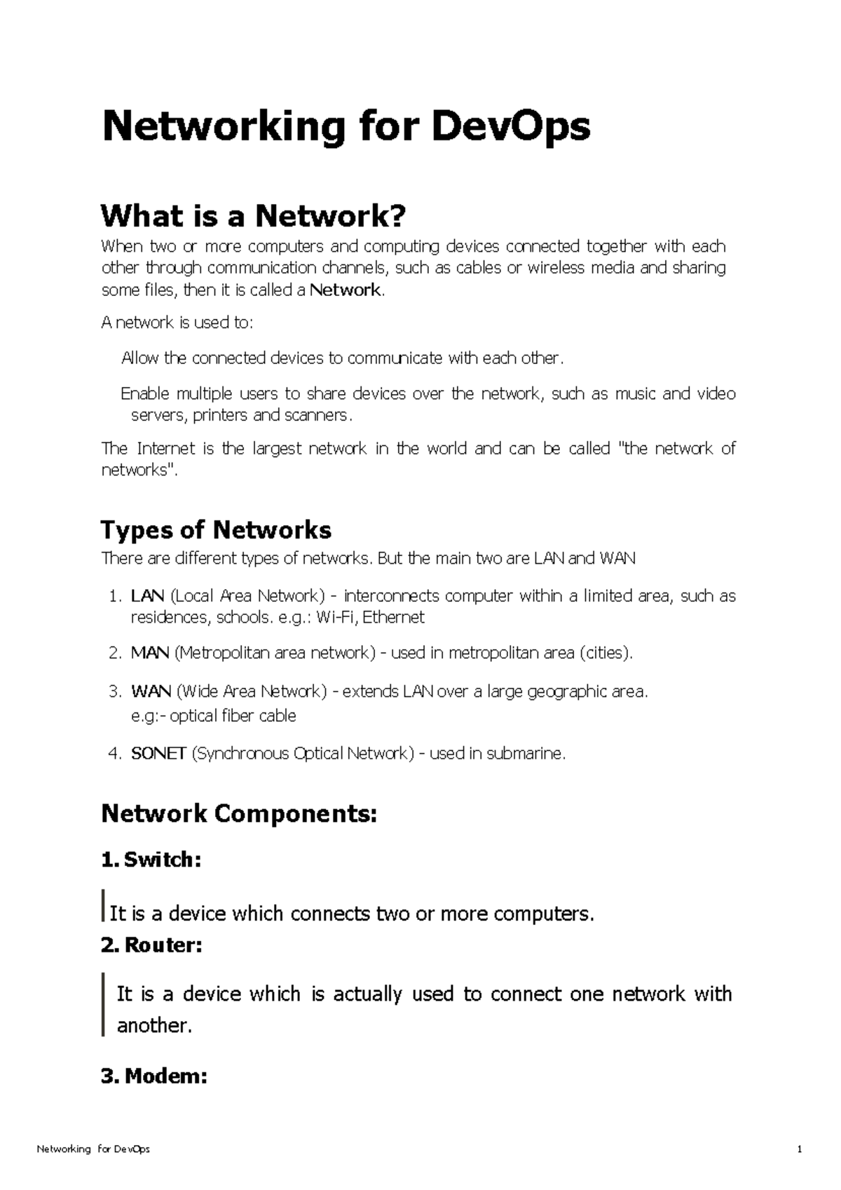 Networking for Dev Ops-1 - Networking for DevOps What is a Network ...