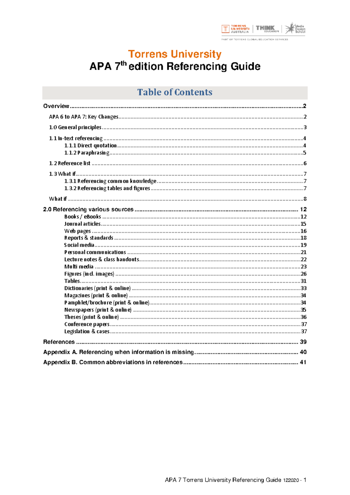 APA7 Referencing Guide: Key Changes & General Principles - Studocu