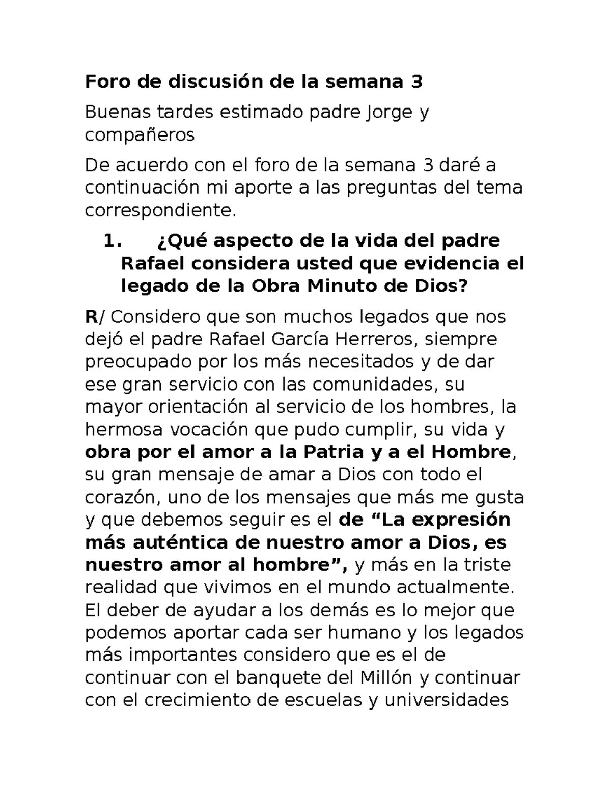 Foro de Discusión - Semana 3: Legado del Padre Rafael García-Herreros ...