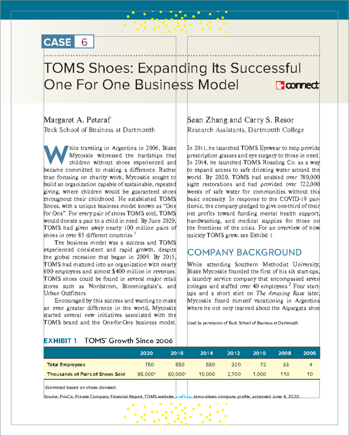 Case Study C-60: TOMS Shoes and the 