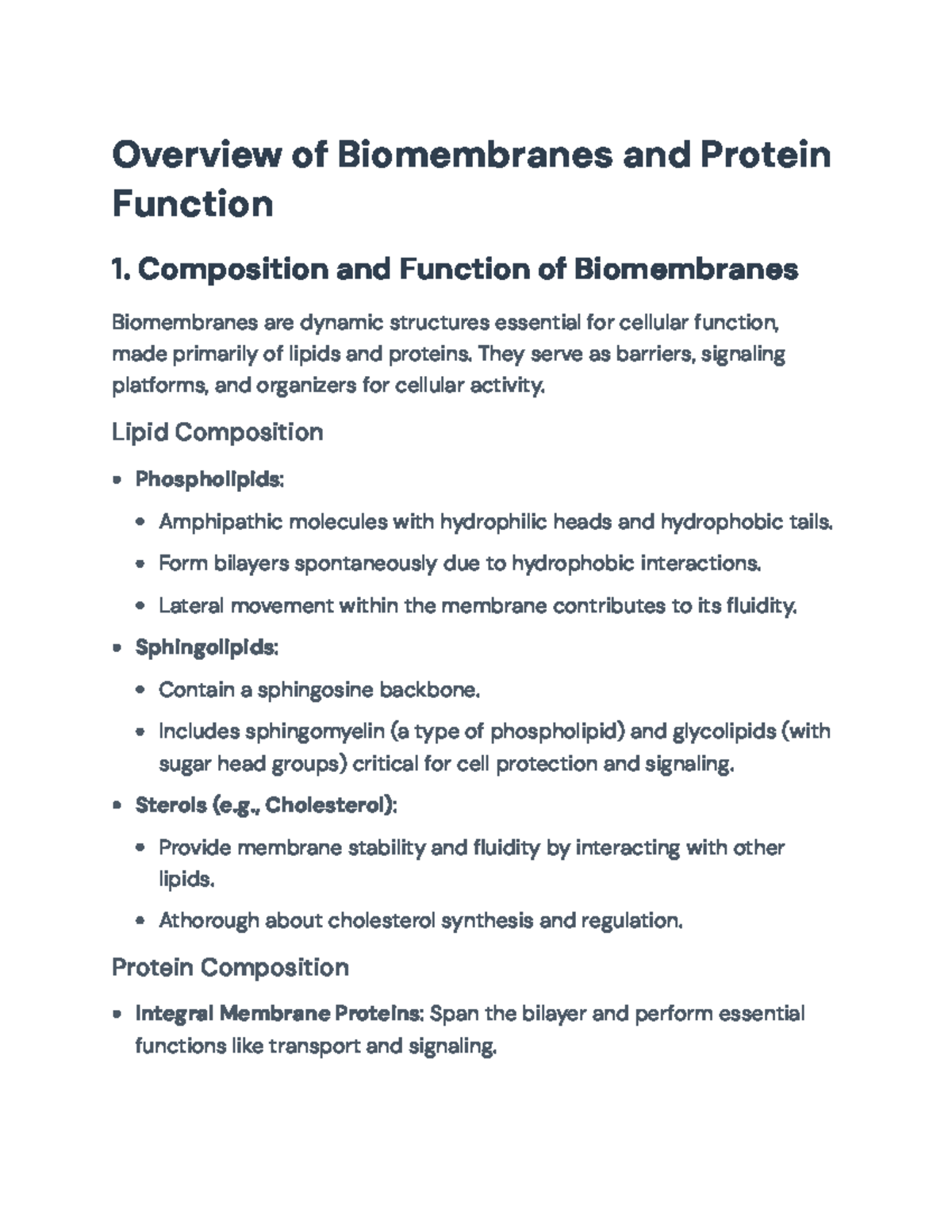 Biomembranes and Protein Functions in Cellular Dynamics: Overview ...