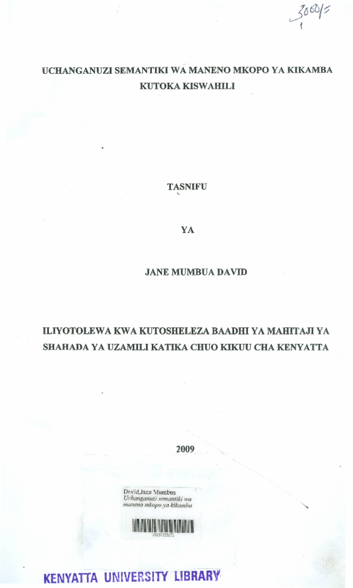 Uchanganuzi wa Semantiki: Maneno Mkopo ya Kikamba kutoka Kiswahili ...