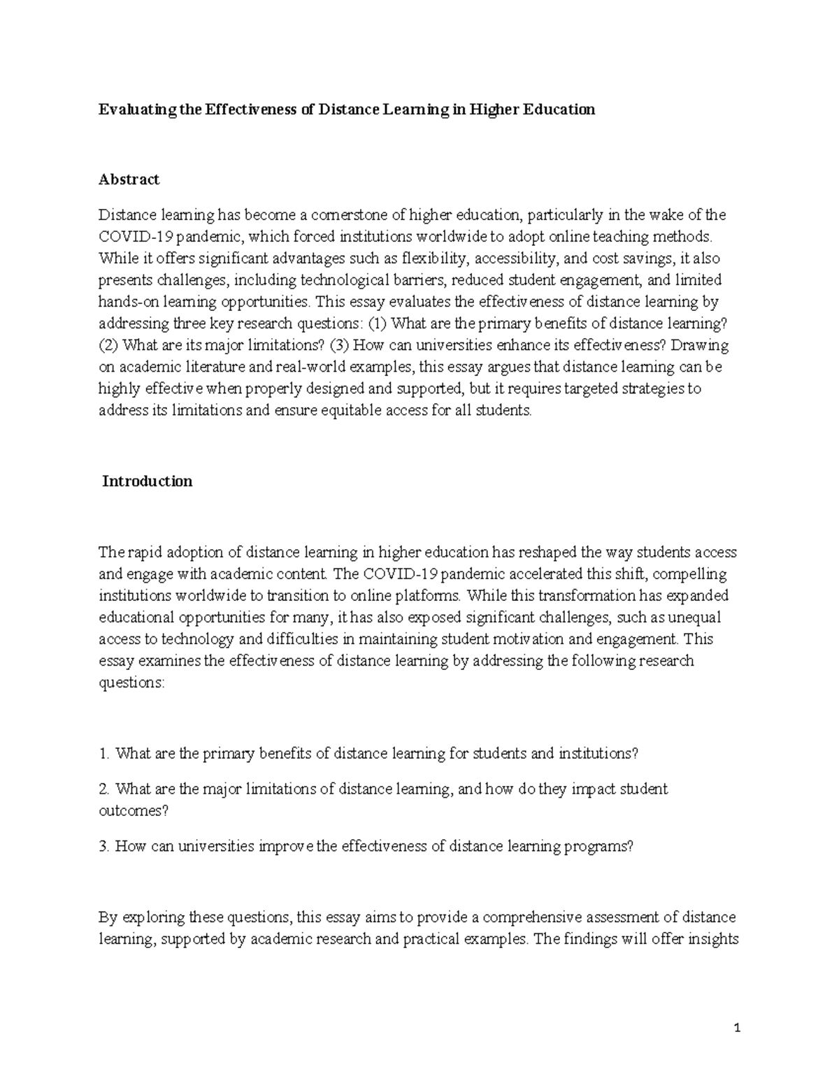Evaluating Distance Learning Effectiveness in Higher Ed: Insights ...