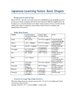 Japanese Time Expressions Learning Notes: Daytime, Days & Months - Studocu