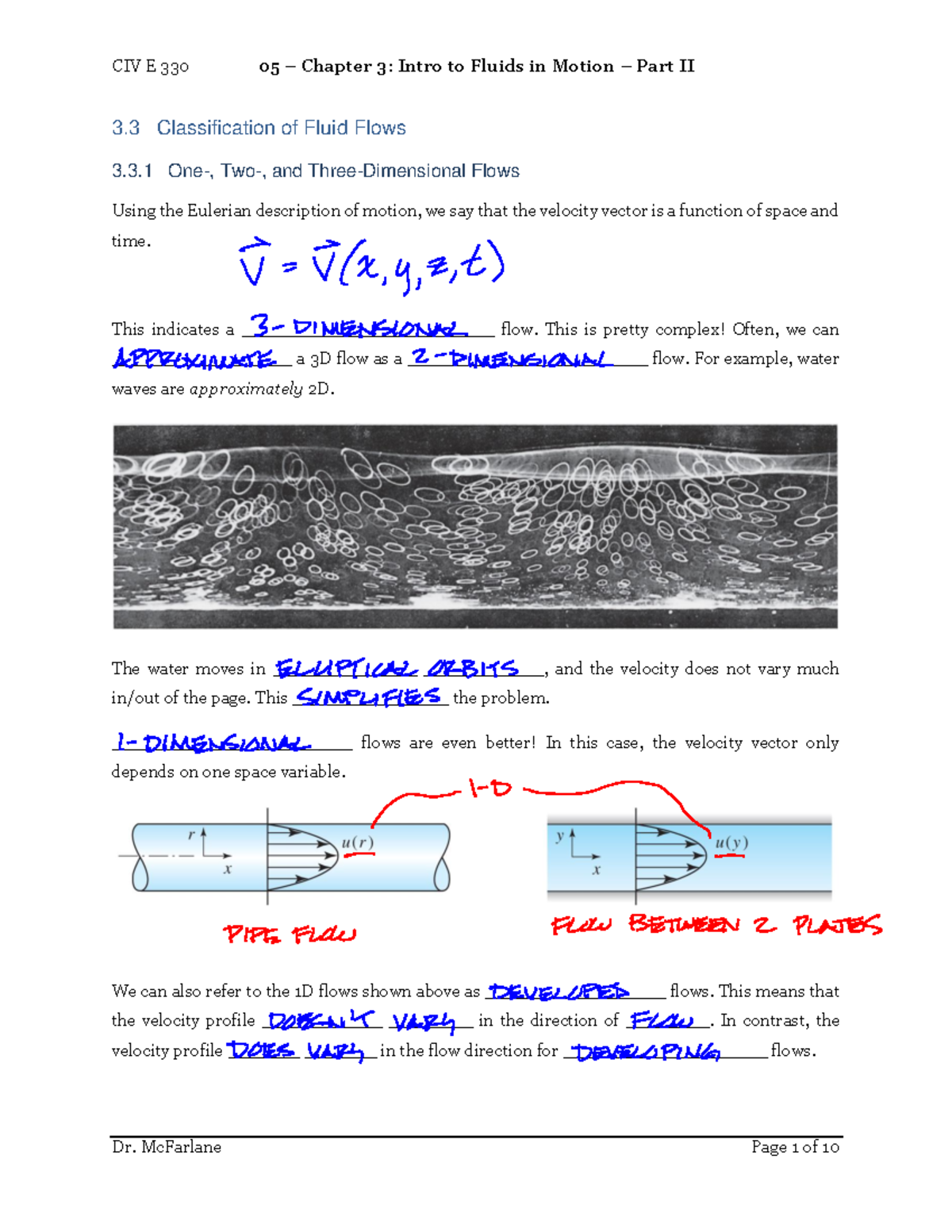 CIV E 330 05 Chapter 3: Fluid Flows Classification and Dynamics - Studocu