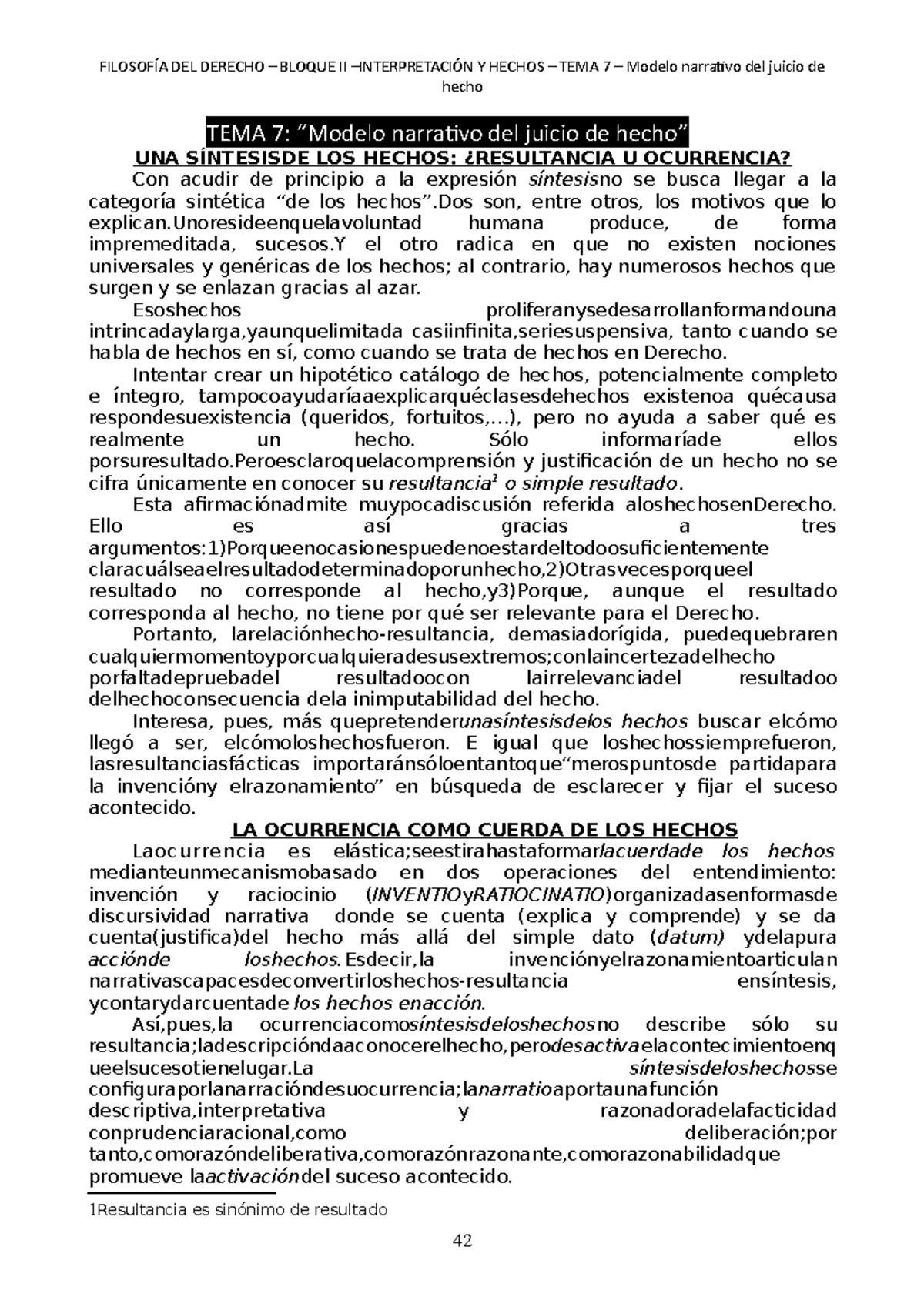 Tema 7 - Apuntes sobre el Modelo Narrativo del Juicio de Hecho - Document Preview